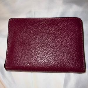 Lodi’s RFID protected zip around compact burgundy wallet